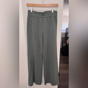 lululemon athletica Olive-Green Ribbed Wide-Leg Pants